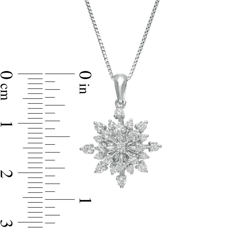 Main Image 2 of Marilyn Monroe™ Collection 0.45 CT. T.W. Diamond Starburst Pendant in 10K White Gold