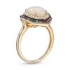 Thumbnail Image 2 of EFFY™ Collection Oval Opal, Multi-Gemstone and 0.15 CT. T.W. Diamond Double Frame Ring in 14K Gold