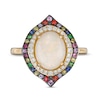 Thumbnail Image 3 of EFFY™ Collection Oval Opal, Multi-Gemstone and 0.15 CT. T.W. Diamond Double Frame Ring in 14K Gold