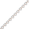 Thumbnail Image 0 of 0.10 CT. T.W. Diamond Hearts Bracelet in Sterling Silver and 10K Rose Gold - 7.5"