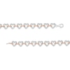 Thumbnail Image 2 of 0.10 CT. T.W. Diamond Hearts Bracelet in Sterling Silver and 10K Rose Gold - 7.5"