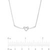 Thumbnail Image 3 of 0.04 CT. T.W. Diamond Heart-Shaped Knot Necklace in Sterling Silver