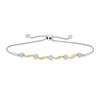 0.40 CT. T.W. Composite Diamond Wavy Bolo Bracelet in Sterling Silver and 10K Gold - 9.5"