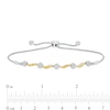 0.40 CT. T.W. Composite Diamond Wavy Bolo Bracelet in Sterling Silver and 10K Gold - 9.5"