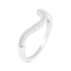 Thumbnail Image 9 of 7.0mm Lab-Created Blue and White Sapphire Sunburst Bypass Frame Vintage-Style Bridal Set in Sterling Silver