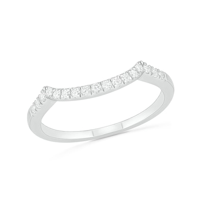 6.0mm White Lab-Created Sapphire Swirl Frame Twist Split Shank Bridal Set in Sterling Silver