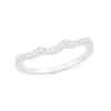 7.0mm White Lab-Created Sapphire Ship's Wheel Frame Three Stone Split Shank Bridal Set in Sterling Silver