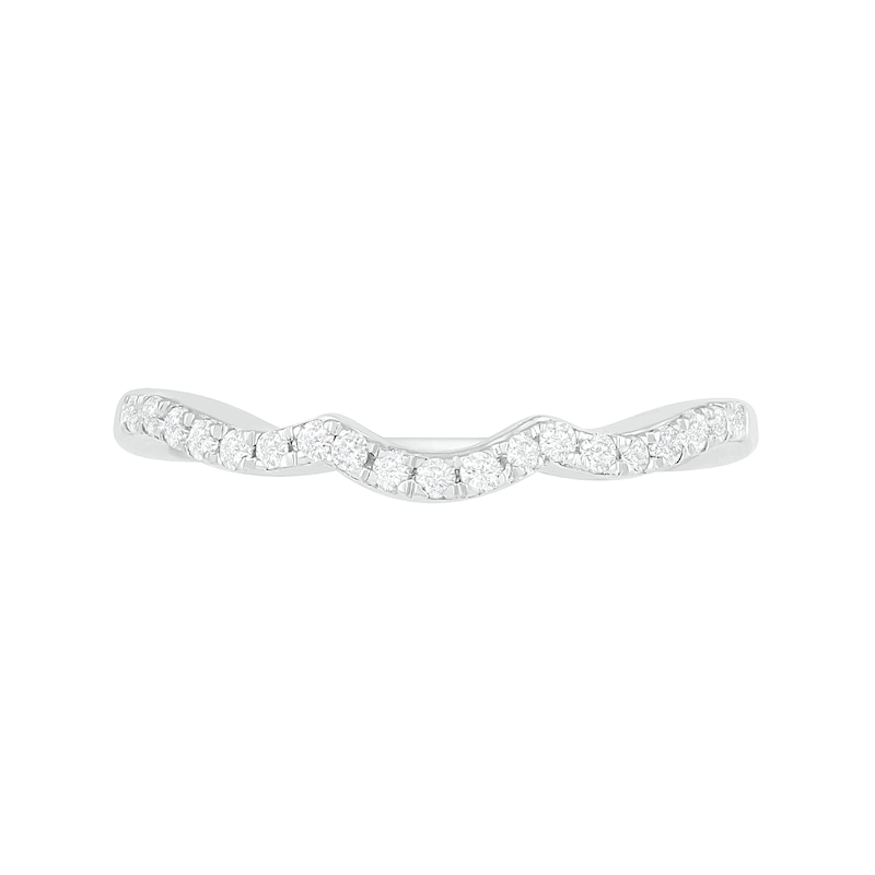 7.0mm White Lab-Created Sapphire Ship's Wheel Frame Three Stone Split Shank Bridal Set in Sterling Silver