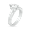Thumbnail Image 2 of Pear-Shaped White Lab-Created Sapphire Ornate Frame Vintage-Style Bridal Set in Sterling Silver
