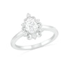 Thumbnail Image 4 of Pear-Shaped White Lab-Created Sapphire Ornate Frame Vintage-Style Bridal Set in Sterling Silver