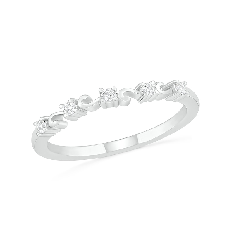 Main Image 7 of Pear-Shaped White Lab-Created Sapphire Ornate Frame Vintage-Style Bridal Set in Sterling Silver