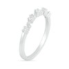 Thumbnail Image 9 of Pear-Shaped White Lab-Created Sapphire Ornate Frame Vintage-Style Bridal Set in Sterling Silver