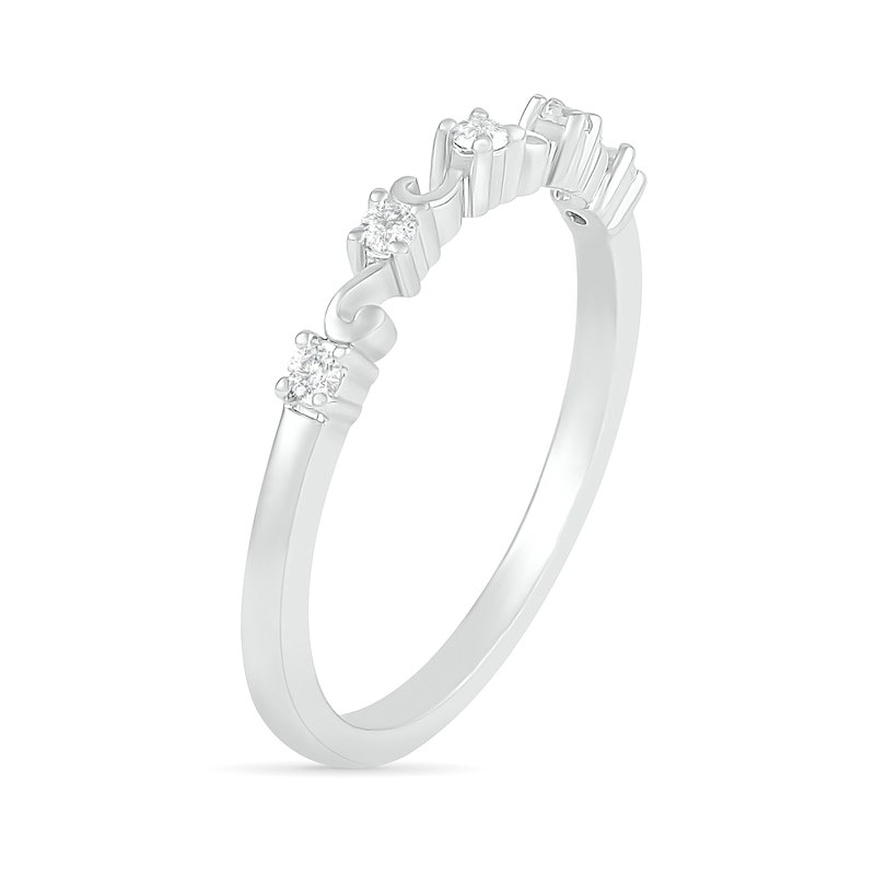 Main Image 9 of Pear-Shaped White Lab-Created Sapphire Ornate Frame Vintage-Style Bridal Set in Sterling Silver
