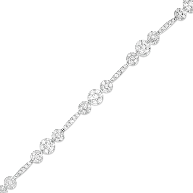 2.00 CT. T.W. Composite Diamond Three Stone Station Bracelet in 10K White Gold - 7.25"