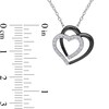 Thumbnail Image 3 of 0.10 CT. T.W. Diamond Double Heart Pendant in Sterling Silver and Black Rhodium