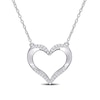 Thumbnail Image 0 of 0.14 CT. T.W. Diamond Heart Necklace in Sterling Silver - 17"