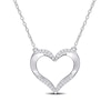 Thumbnail Image 1 of 0.14 CT. T.W. Diamond Heart Necklace in Sterling Silver - 17"