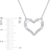 Thumbnail Image 2 of 0.14 CT. T.W. Diamond Heart Necklace in Sterling Silver - 17"