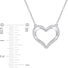 Thumbnail Image 3 of 0.14 CT. T.W. Diamond Heart Necklace in Sterling Silver - 17"