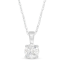 0.57 CT. Diamond Solitaire Pendant in 14K White Gold (I/I2)