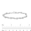 Thumbnail Image 4 of 1.00 CT. T.W. Diamond Wavy Flower Station Bracelet in Sterling Silver - 7.25"
