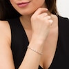 Thumbnail Image 2 of 1.00 CT. T.W. Diamond Flower Station Line Bracelet in 10K Gold