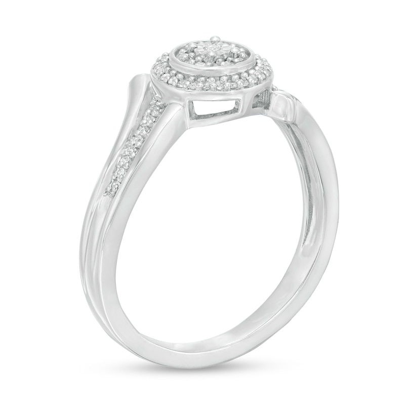 0.10 CT. T.W. Composite Diamond Bypass Promise Ring in Sterling Silver
