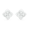 Lab-Created White Sapphire Flower Stud Earrings in Sterling Silver
