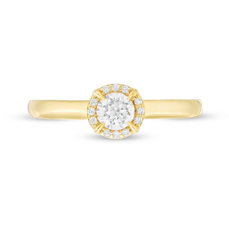 Main Image 4 of 0.45 CT. T.W. Diamond Frame Engagement Ring in 14K Gold (I/I2)