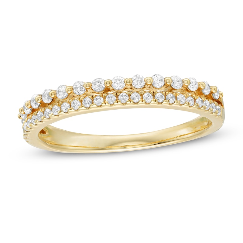Main Image 1 of 0.23 CT. T.W. Diamond Double Row Anniversary Band in 14K Gold
