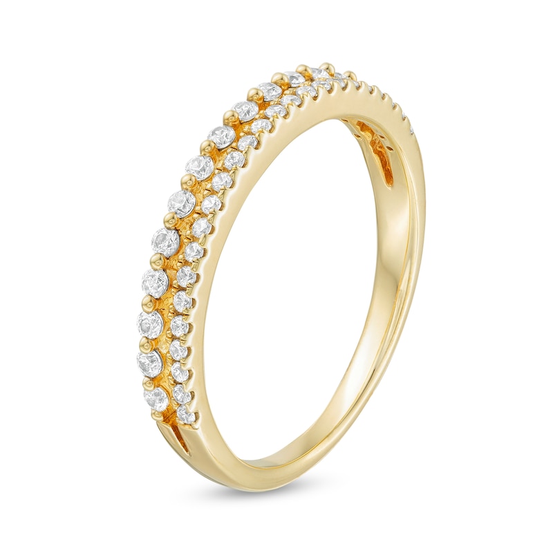 Main Image 3 of 0.23 CT. T.W. Diamond Double Row Anniversary Band in 14K Gold