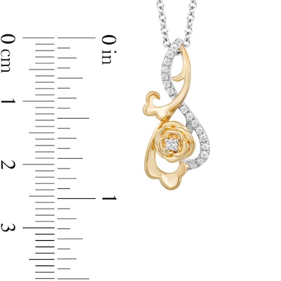 Collector's Edition Enchanted Disney Beauty and the Beast Diamond Pendant in Sterling Silver