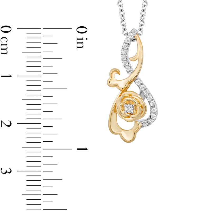 Main Image 3 of Collector's Edition Enchanted Disney Beauty and the Beast Diamond Pendant in Sterling Silver