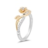 Thumbnail Image 2 of Collector's Edition Enchanted Disney Beauty and the Beast Diamond Ring in Sterling Silver and 10K Gold