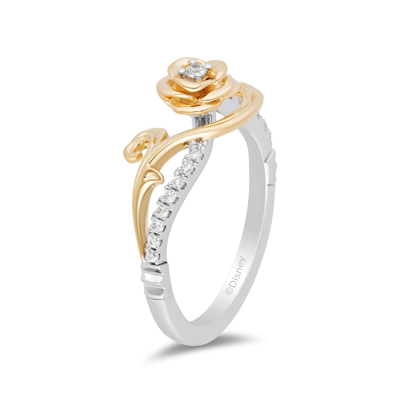 Main Image 2 of Collector's Edition Enchanted Disney Beauty and the Beast Diamond Ring in Sterling Silver and 10K Gold