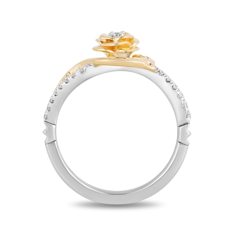 Main Image 3 of Collector's Edition Enchanted Disney Beauty and the Beast Diamond Ring in Sterling Silver and 10K Gold