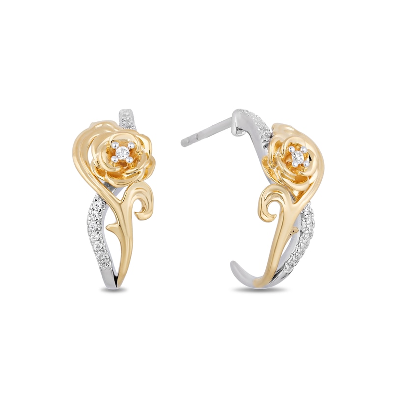 Main Image 2 of Collector's Edition Enchanted Disney Beauty and the Beast Diamond Stud Earrings in Sterling Silver