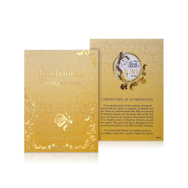 Collector's Edition Enchanted Disney Beauty and the Beast Diamond Stud Earrings in Sterling Silver