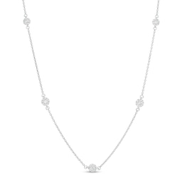 0.25 CT. T.W. Composite Diamond Station Necklace in 10K White Gold