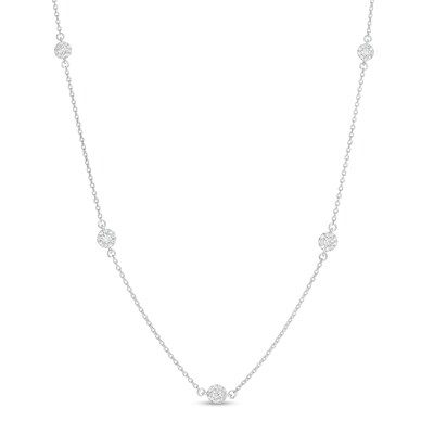 0.25 CT. T.W. Composite Diamond Station Necklace in 10K White Gold