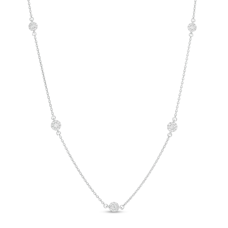 0.25 CT. T.W. Composite Diamond Station Necklace in 10K White Gold|Peoples Jewellers