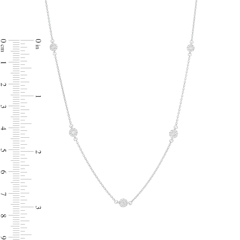 Main Image 3 of 0.25 CT. T.W. Composite Diamond Station Necklace in 10K White Gold
