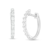 Thumbnail Image 1 of 0.25 CT. T.W. Baguette Diamond Hoop Earrings in 10K White Gold