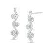 Thumbnail Image 0 of 0.15 CT. T.W. Composite Diamond Wavy Drop Earrings in 10K White Gold