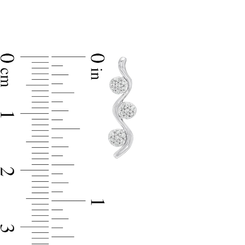 0.15 CT. T.W. Composite Diamond Wavy Drop Earrings in 10K White Gold