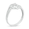 Thumbnail Image 3 of 0.15 CT. T.W. Diamond Heart Split Shank Ring in Sterling Silver