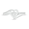Thumbnail Image 3 of 0.15 CT. T.W. Diamond Heart Split Shank Ring in Sterling Silver