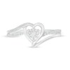 Thumbnail Image 4 of 0.15 CT. T.W. Diamond Heart Split Shank Ring in Sterling Silver