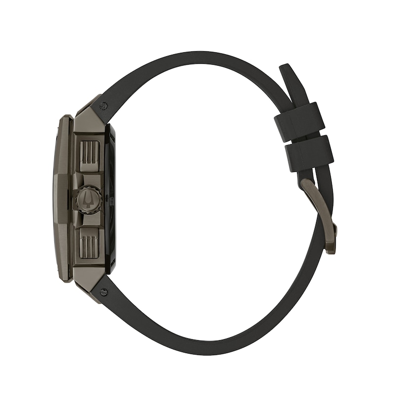 Men's Bulova Precisionist Two-Tone Chronograph Strap Watch with Black Dial (Model: 98B358)