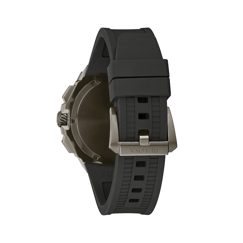 Men's Bulova Precisionist Two-Tone Chronograph Strap Watch with Black Dial (Model: 98B358)